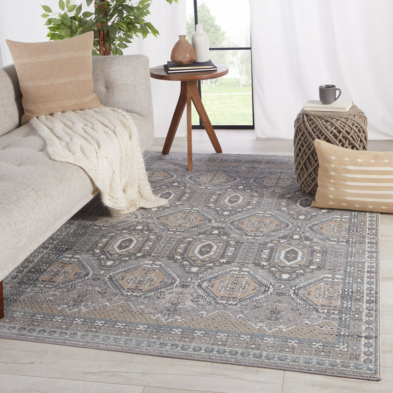 Cabazon Trellis Rug in Gray & Beige