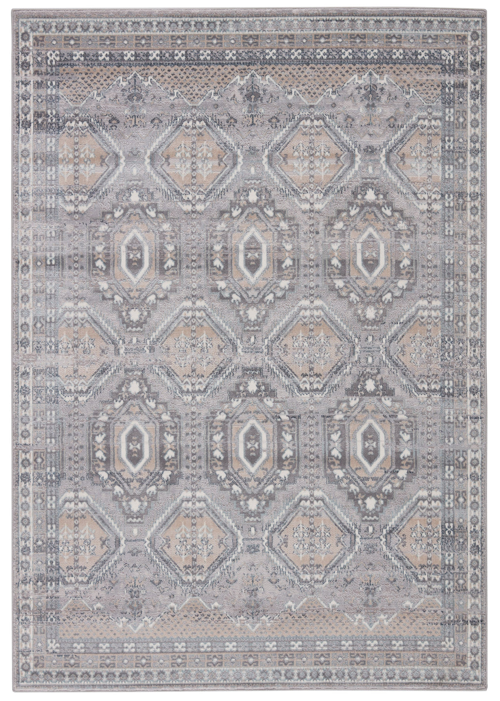 Cabazon Trellis Rug in Gray & Beige