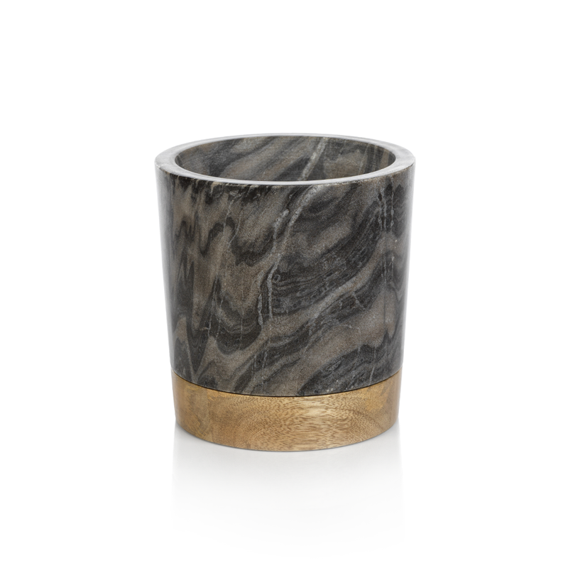 San Ramon Wood and Marble Ice Bucket/Wine Cooler by Panorama City