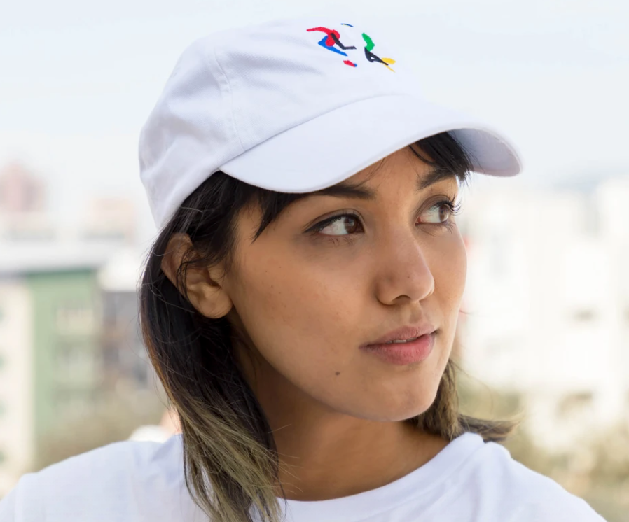 la abstract cap in white 2