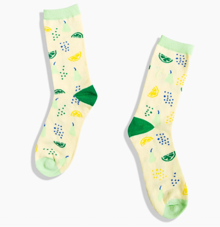 cotton socks in green fruit 1