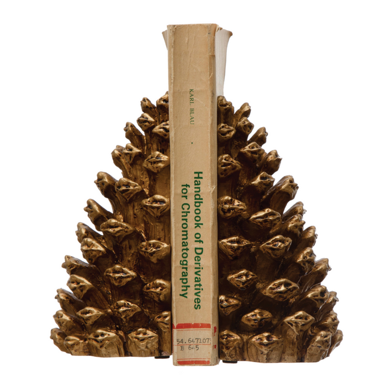 Pinecone Bookends, Set of 2