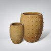 Set of 2 Round Stud Pots in Cappuccino