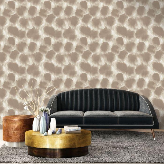 Shibori Clouds Removable Wallpaper in Neutral Beige