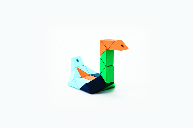 Snake Block® in Small Orange & Blue design by Areaware