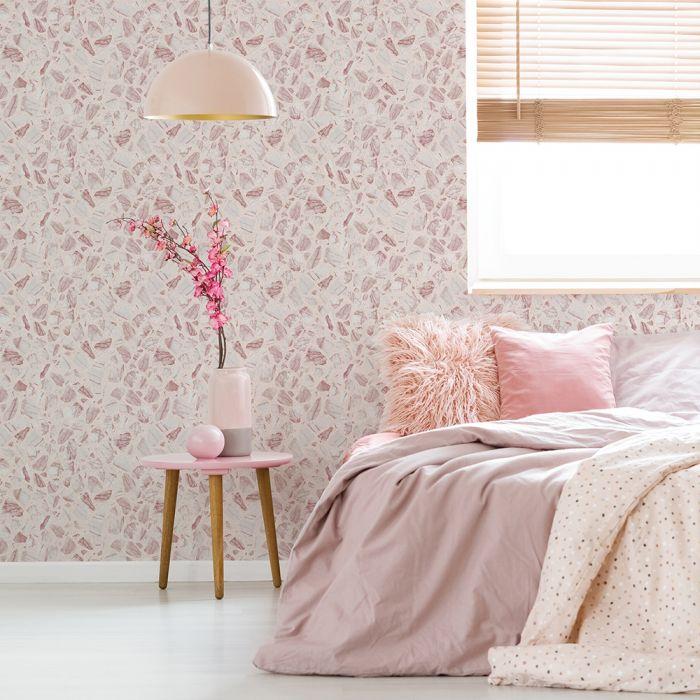 Speckled Terrazzo Removable Wallpaper in Rose