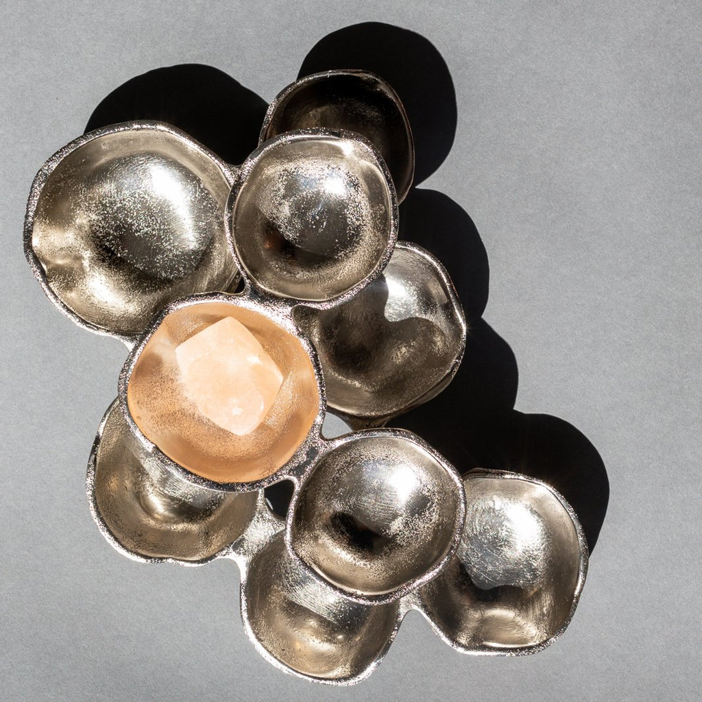 Cluster of Nine Round Serving Bowls in Nickel by Panorama City