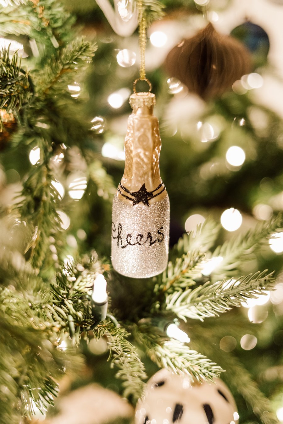 Celebration Bottle Ornament-Silver