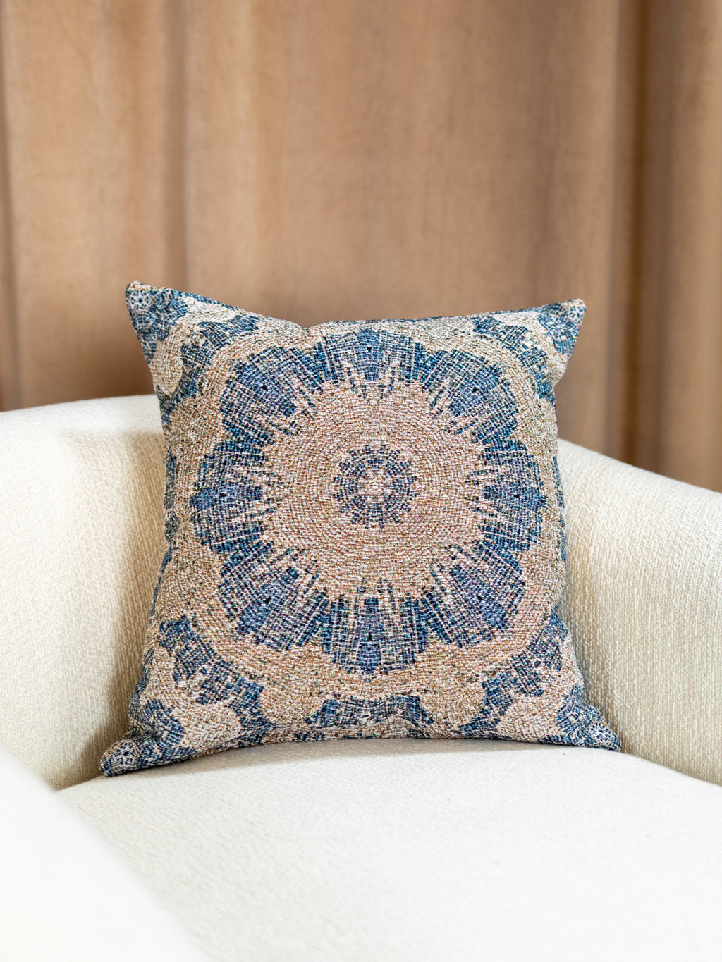 Indigo Kaleidoscope Woven Pillow