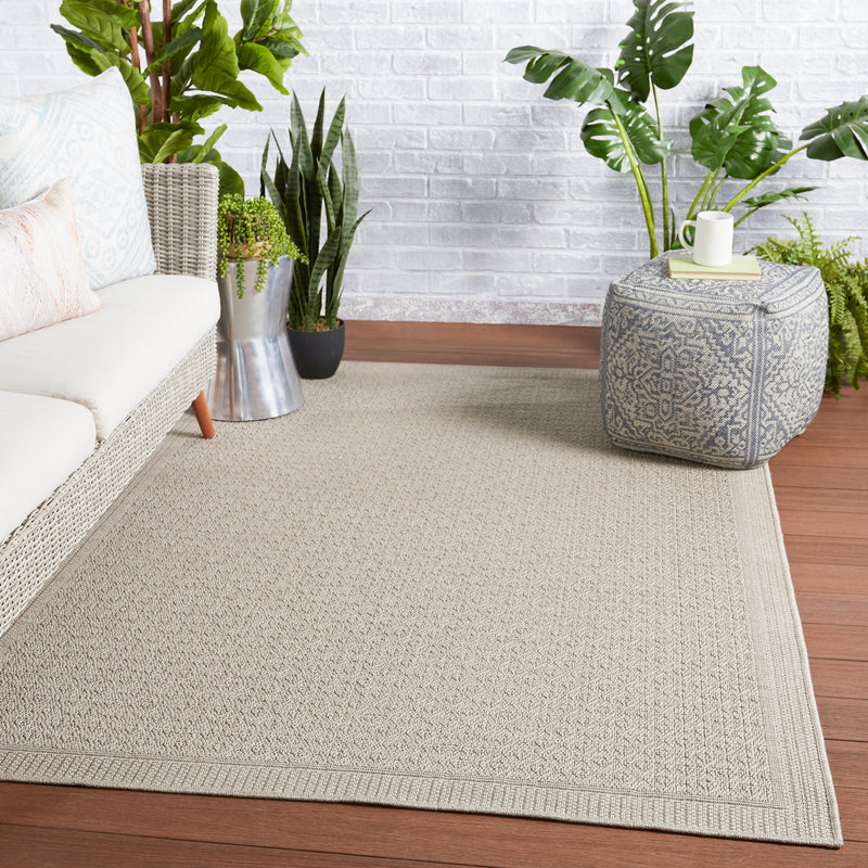 Maeva Indoor/Outdoor Border Grey Rug