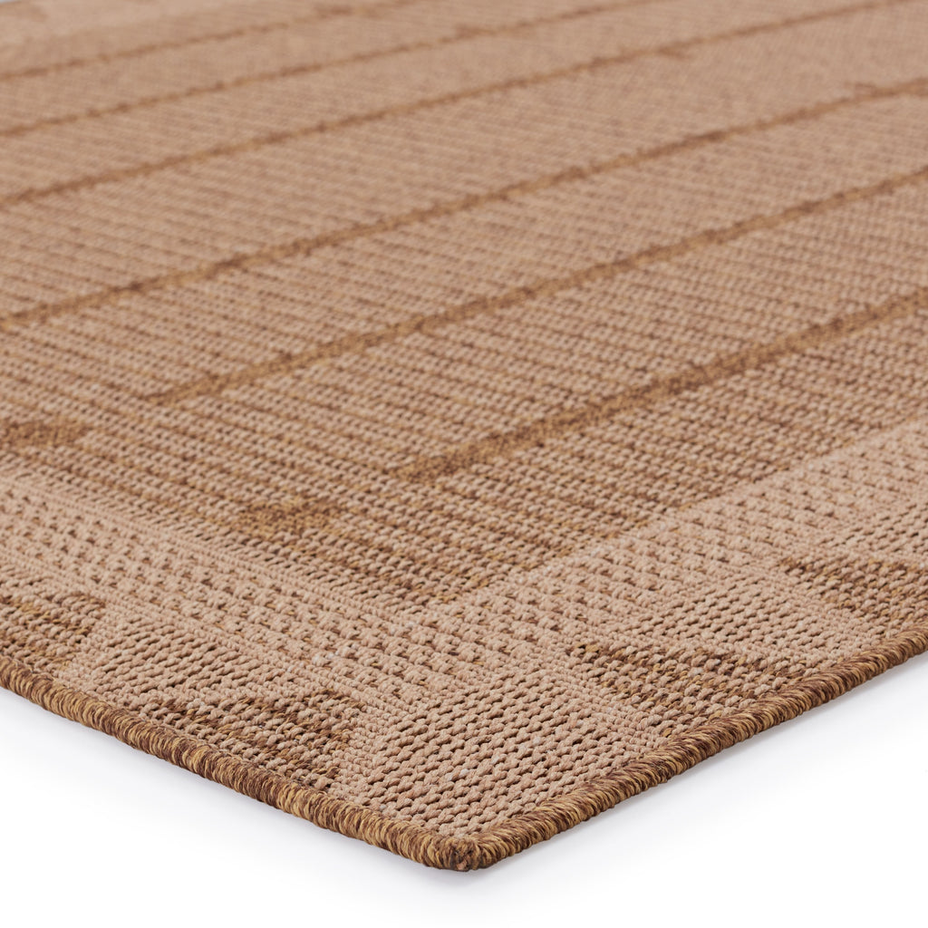 Akamai Indoor/Outdoor Border Beige & Light Brown Rug