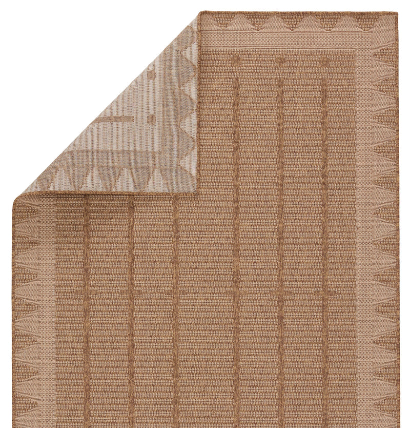 Akamai Indoor/Outdoor Border Beige & Light Brown Rug