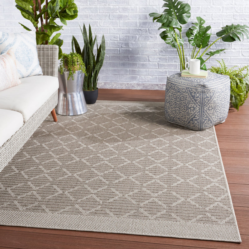 Motu Indoor/Outdoor Trellis Grey & Taupe Rug