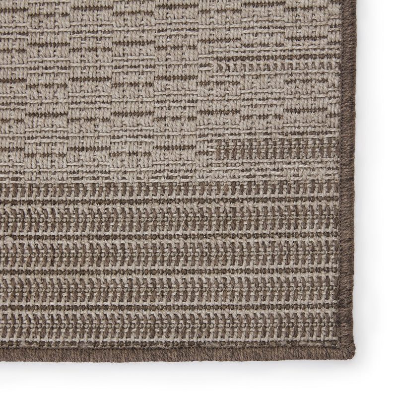 Poerava Indoor/Outdoor Border Grey & Taupe Rug