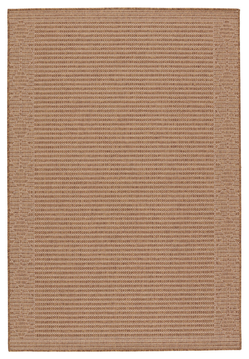 Vahine Indoor/Outdoor Border Light Brown & Beige Rug