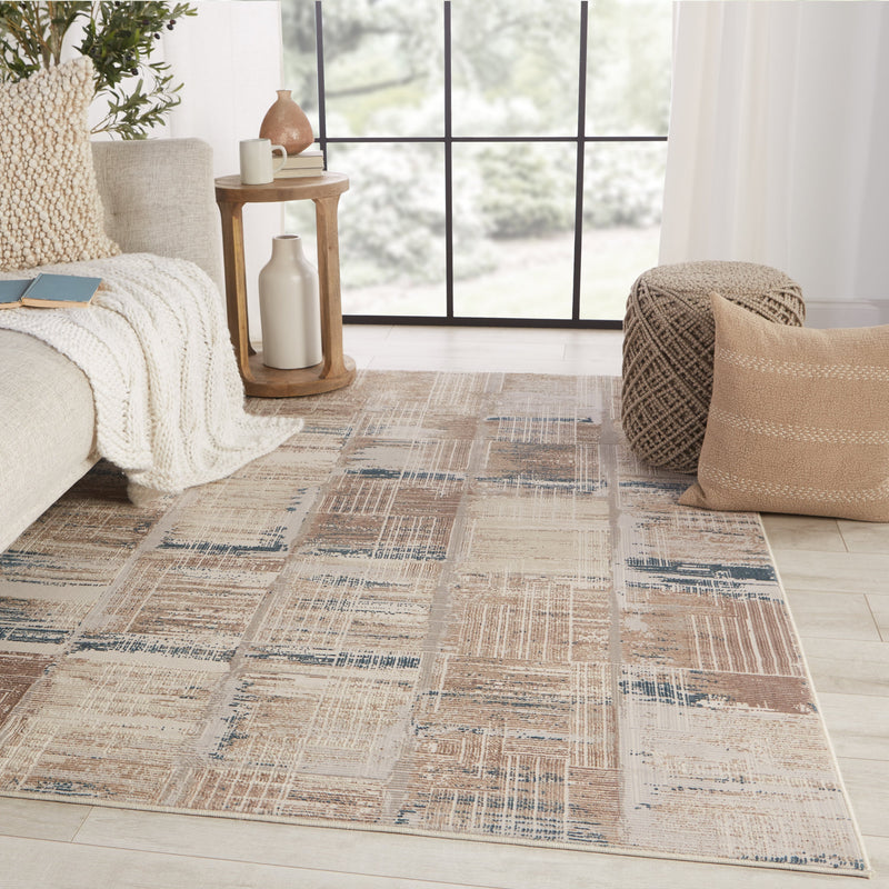 Halvard Abstract Ivory & Blue Rug by Jaipur Living