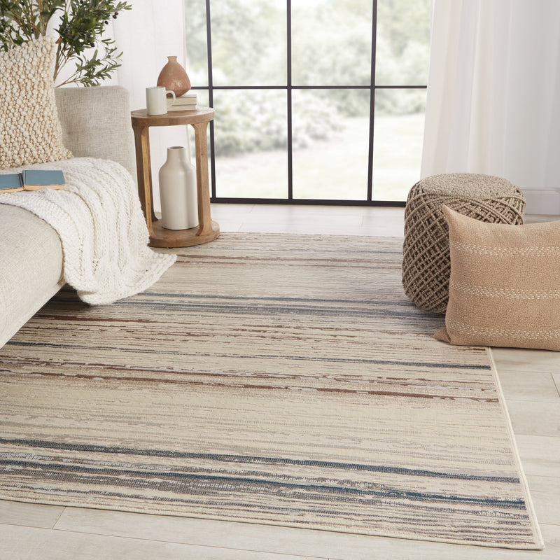 Haldor Abstract Ivory & Blue Rug by Jaipur Living