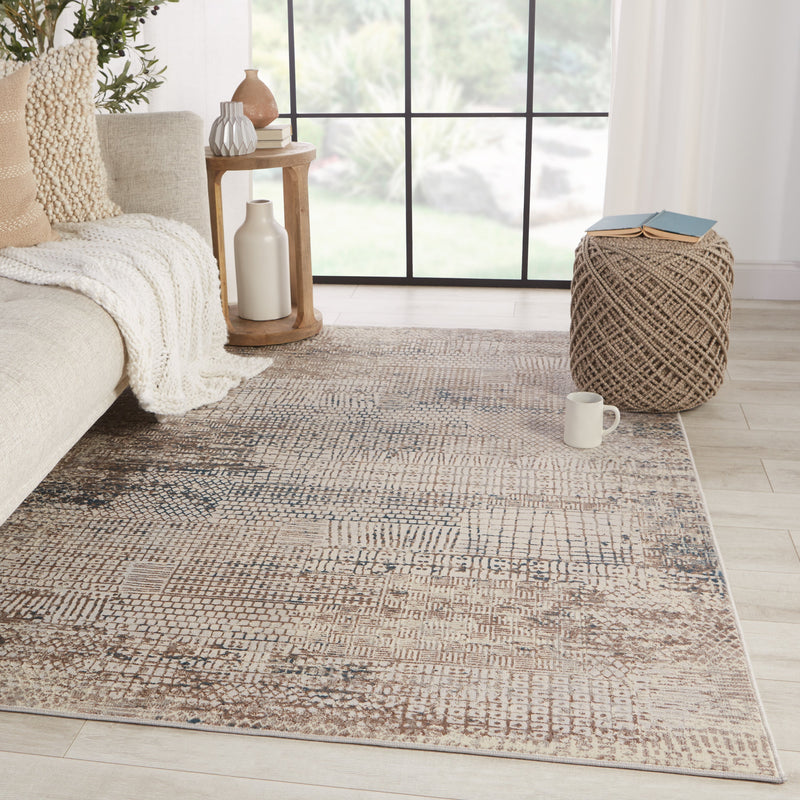 Tolsten Abstract Ivory & Blue Rug by Jaipur Living