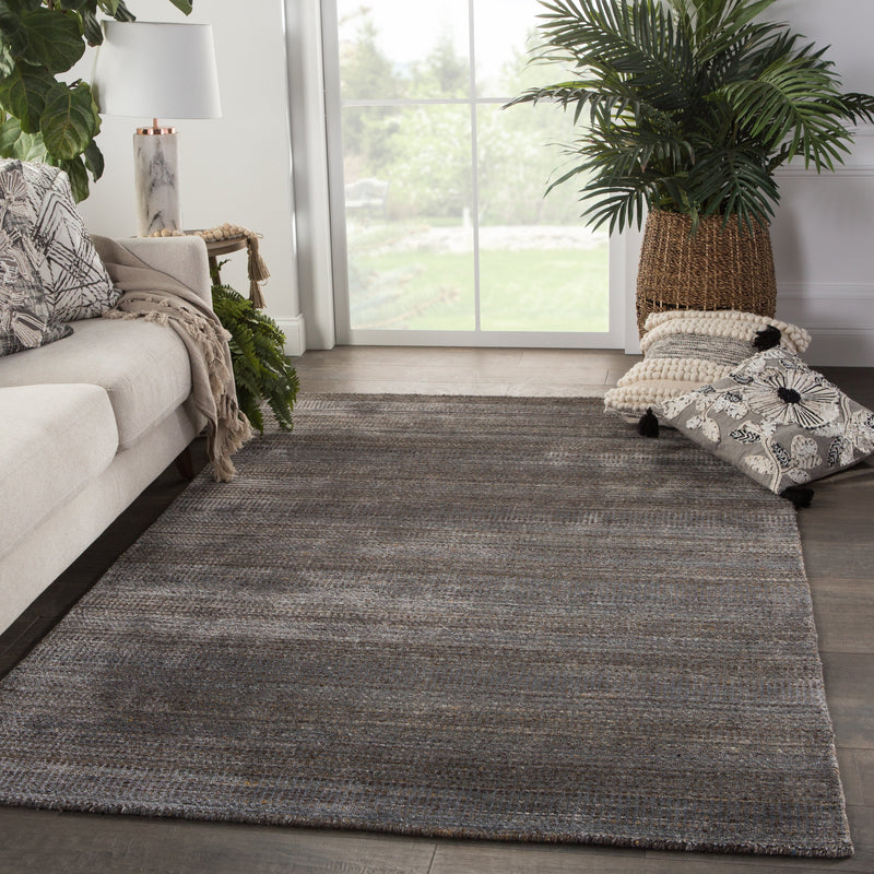 Minuit Handmade Geometric Gray & Blue Area Rug