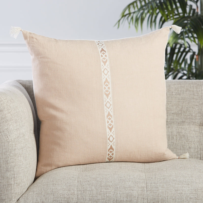 Joya Tribal Pillow in Blush & Ivory