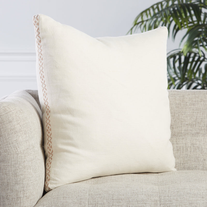 Seti Border Pillow in Ivory & Blush by Jaipur Living