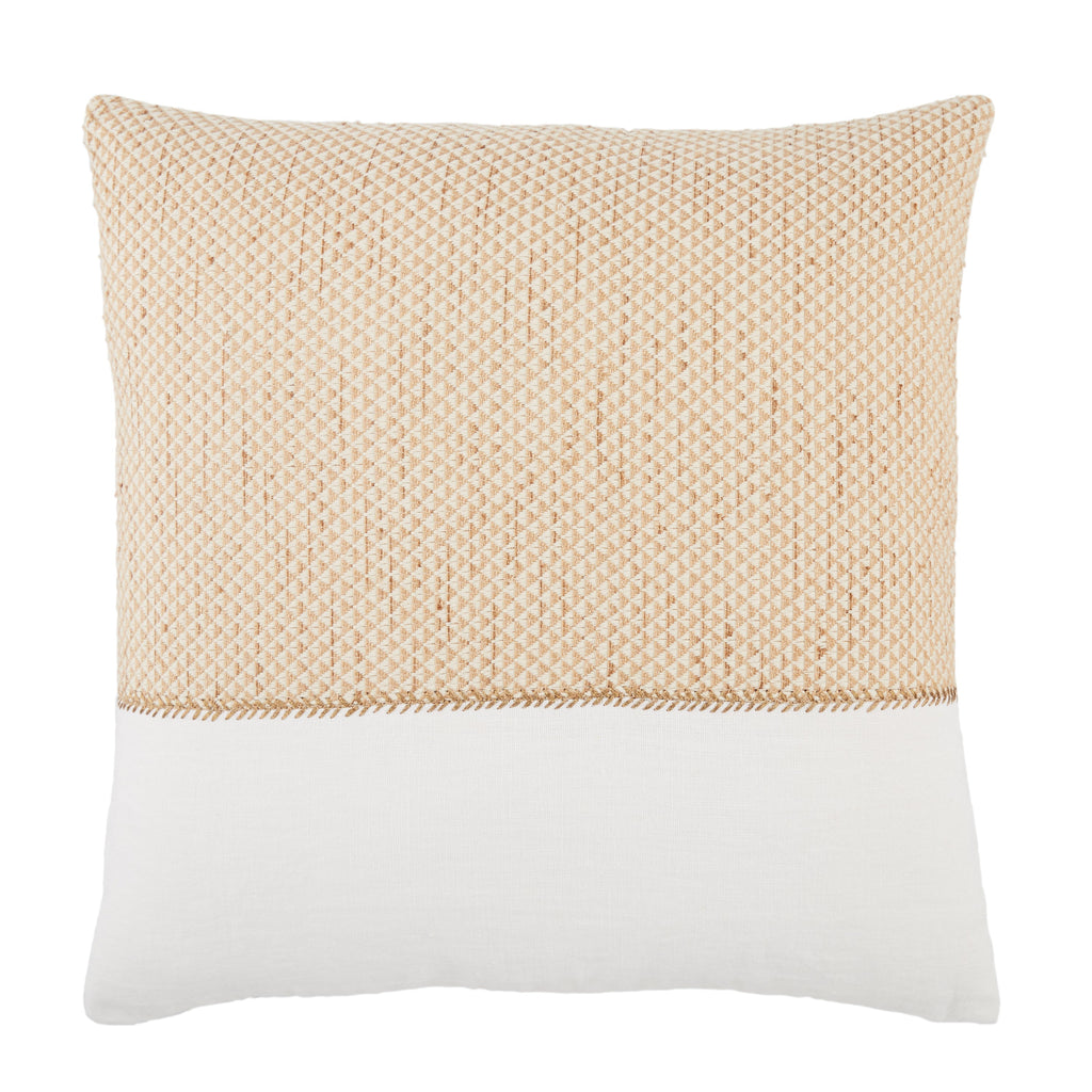 Sila Geometric Pillow in Gold & White by Jaipur Living