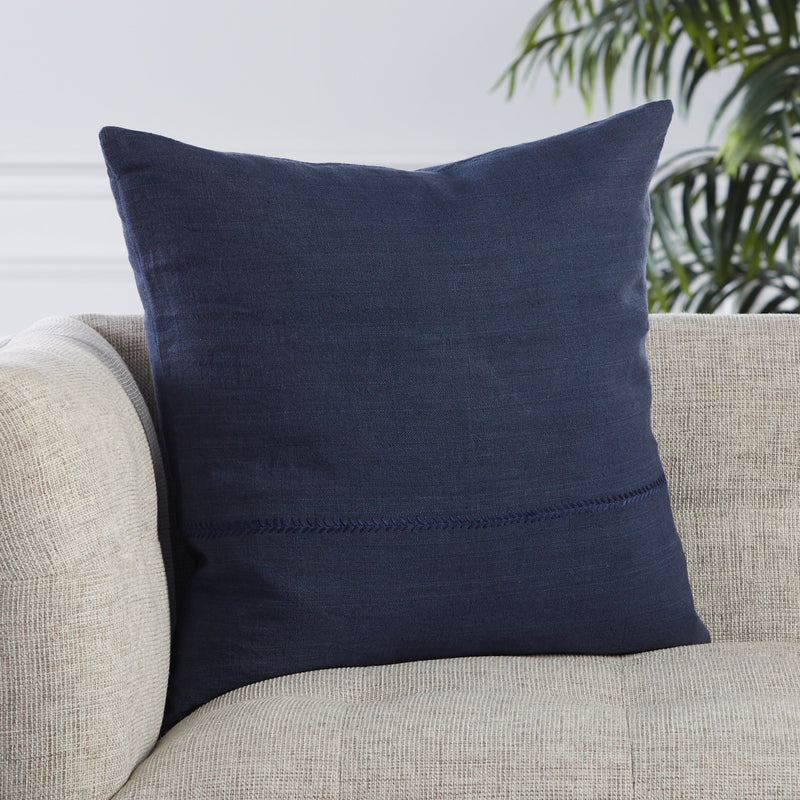 Ortiz Solid Dark Blue Pillow by Jaipur Living