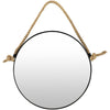 Thaddeus THD-002 Round Mirror in Black by Surya