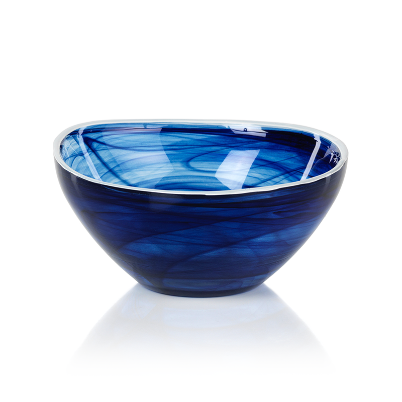 Monte Carlo Alabaster Glass Bowls in Indigo