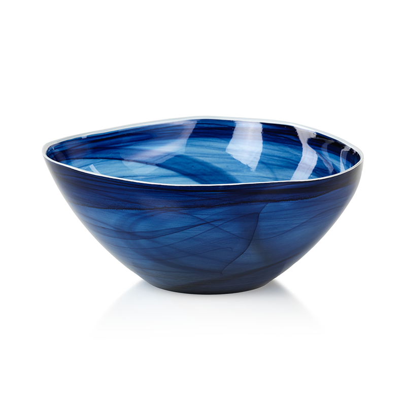 Monte Carlo Alabaster Glass Bowls in Indigo