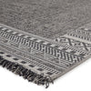 Kiyan Indoor/Outdoor Border Gray & Light Gray Rug