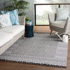 Kiyan Indoor/Outdoor Border Gray & Light Gray Rug