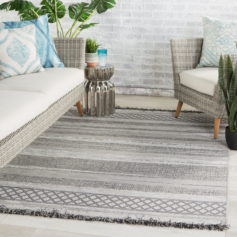 Cote Indoor/Outdoor Trellis Gray & Light Gray Rug