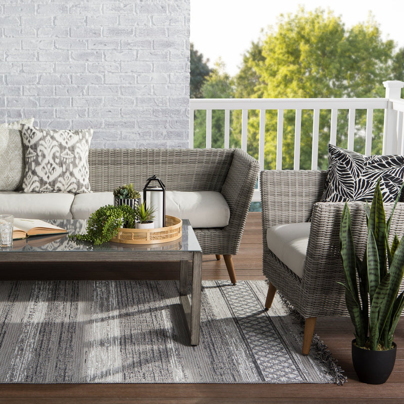 Cote Indoor/Outdoor Trellis Gray & Light Gray Rug