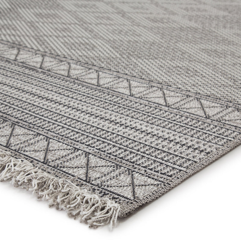 Ramos Indoor/Outdoor Border Gray & Light Gray Rug