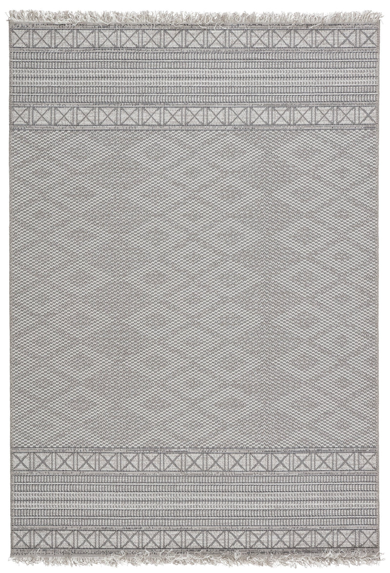 Ramos Indoor/Outdoor Border Gray & Light Gray Rug