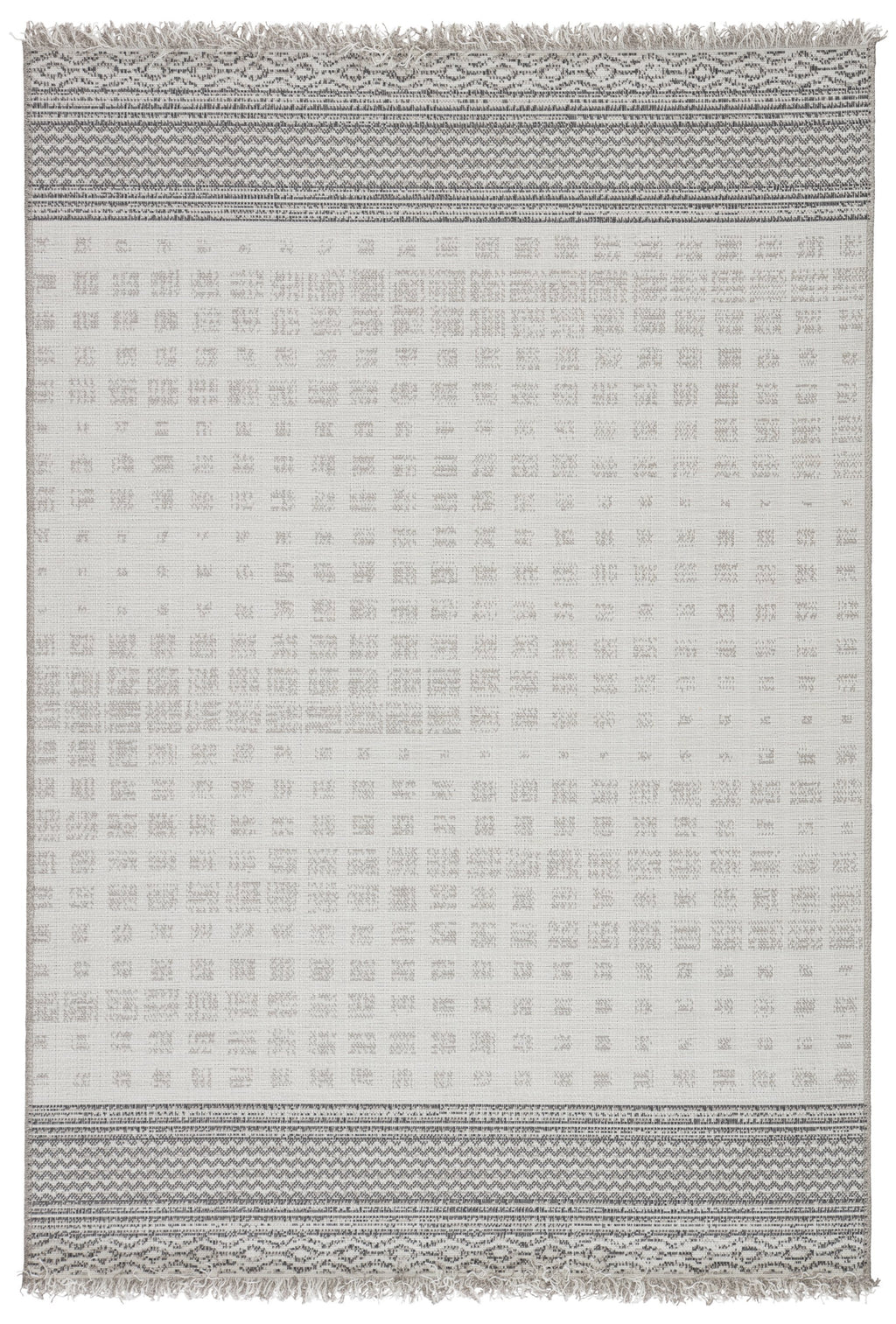 Marion Indoor/Outdoor Border Gray & Light Gray Rug