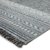 Rao Indoor/Outdoor Border Gray & Light Blue Rug