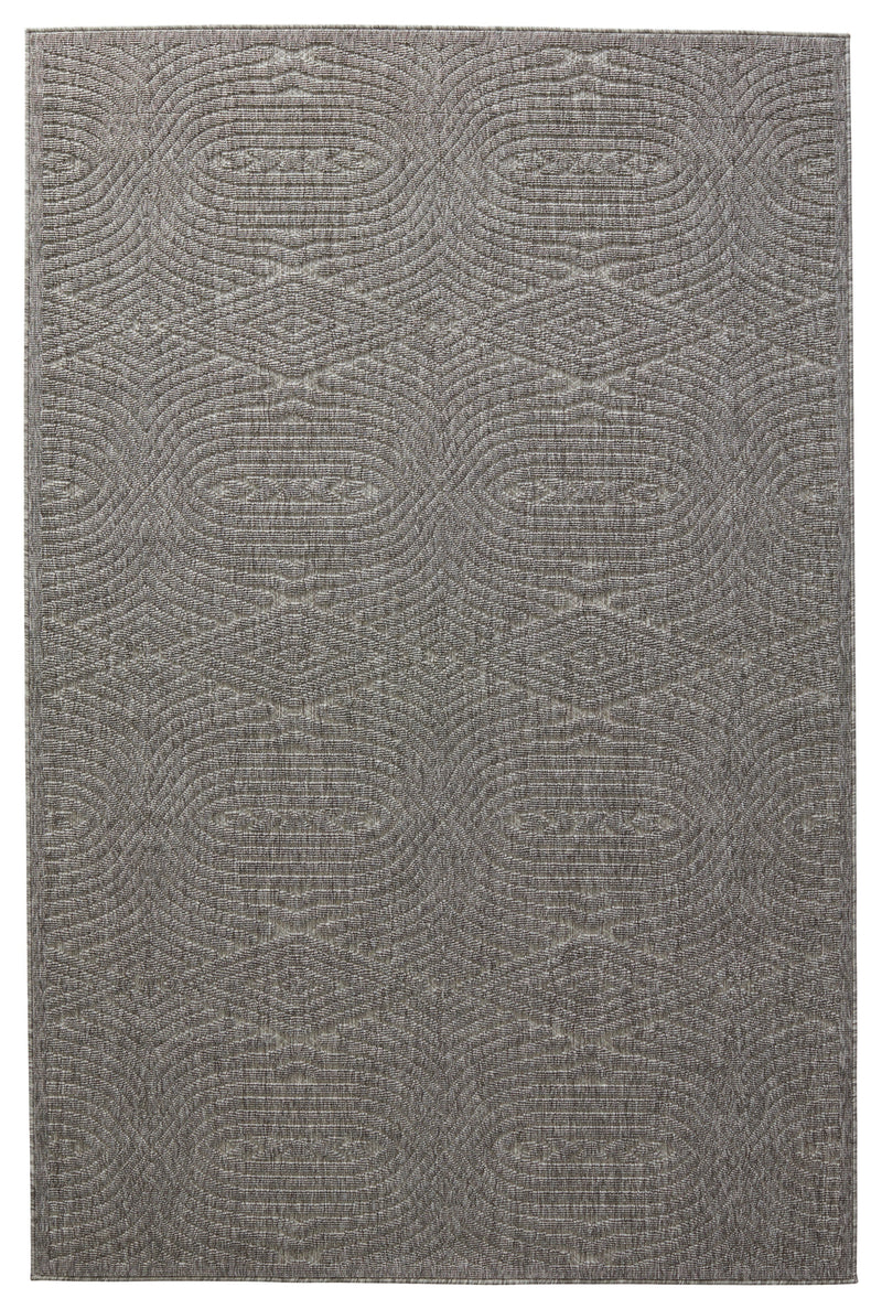 Tajiri Ekon Indoor/Outdoor Gray Rug by Nikki Chu 1