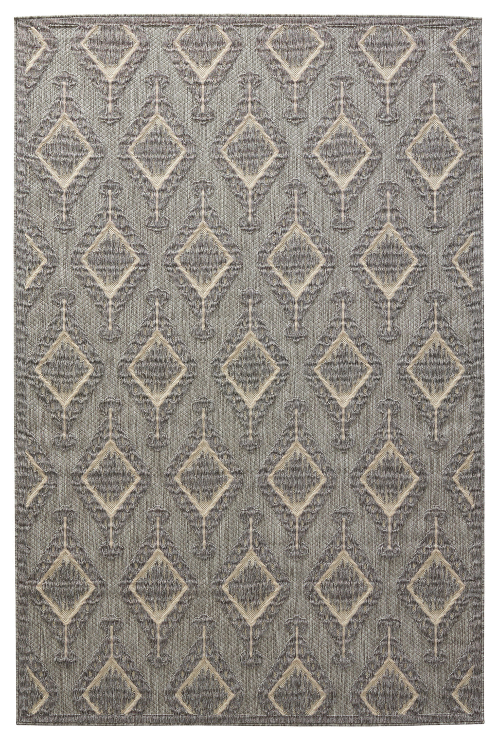 Tajiri Chidi Indoor/Outdoor Gray & Cream Rug by Nikki Chu 1