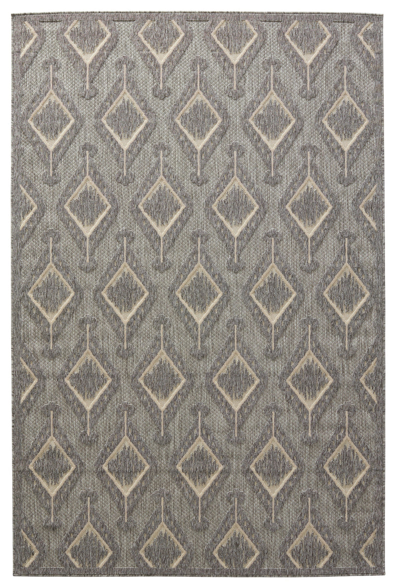 Tajiri Chidi Indoor/Outdoor Gray & Cream Rug by Nikki Chu 1