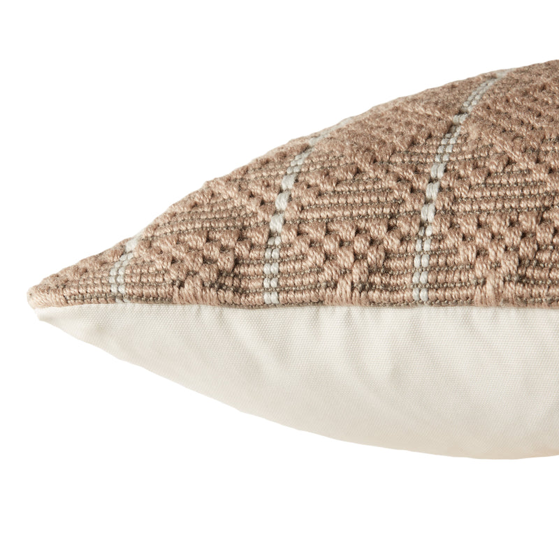 Torren Lindy Indoor/Outdoor Tan & Ivory Pillow 3