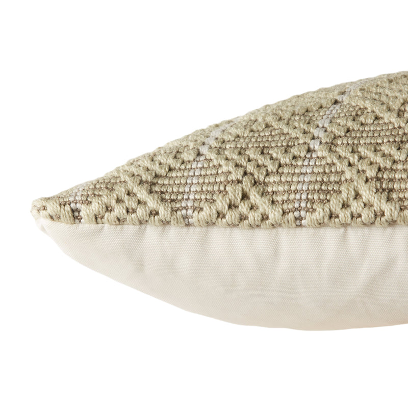 Torren Lindy Indoor/Outdoor Light Green & Ivory Pillow 3