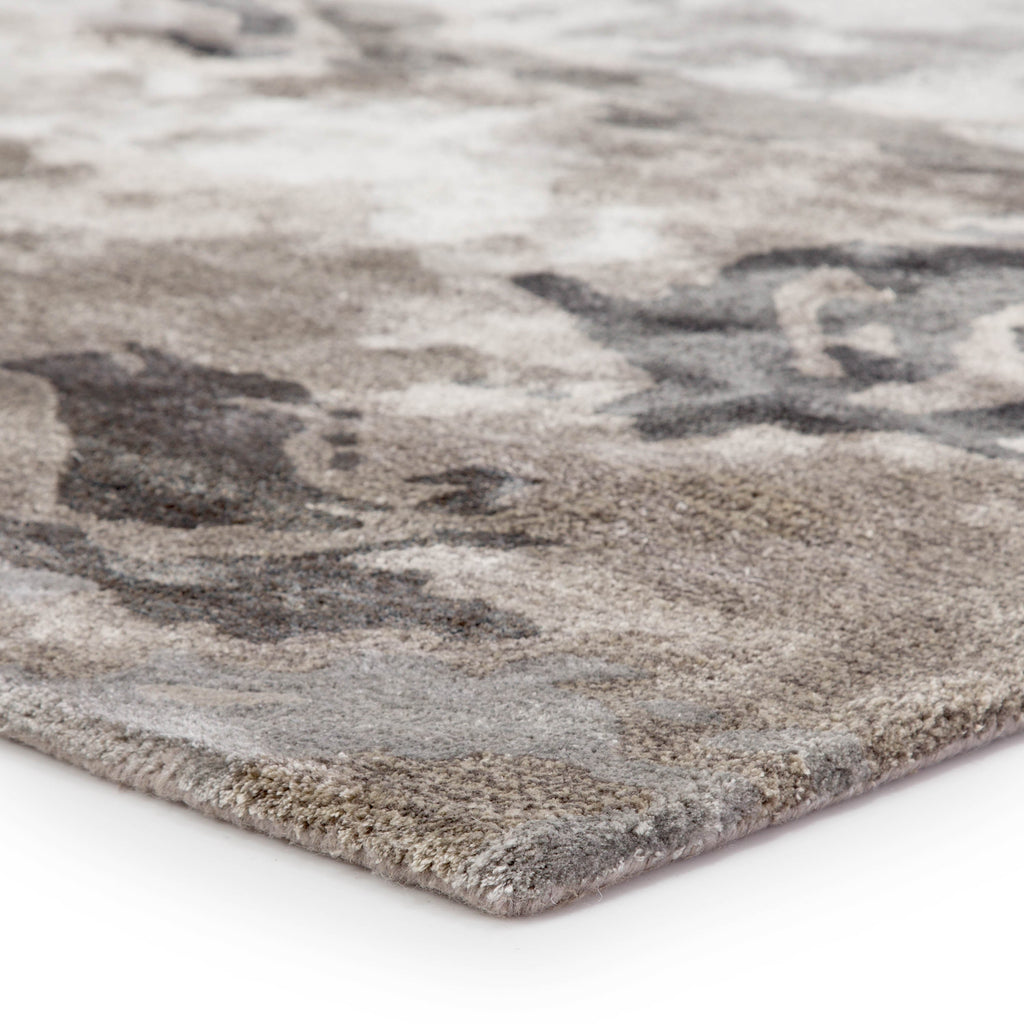 Glacier Handmade Abstract Gray & Silver Area Rug