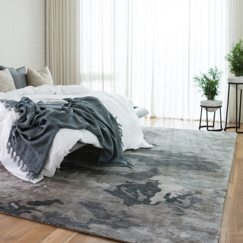 Glacier Handmade Abstract Gray & Silver Area Rug