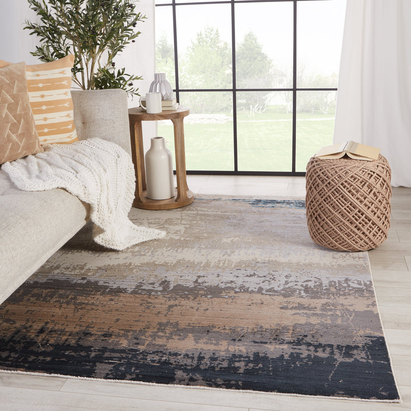 Wystan Abstract Rug in Gray & Blue by Jaipur Living