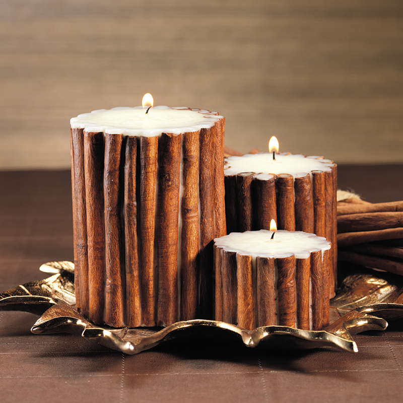 Cinnamon Stick Scented Pillar Candle in Various Sizes