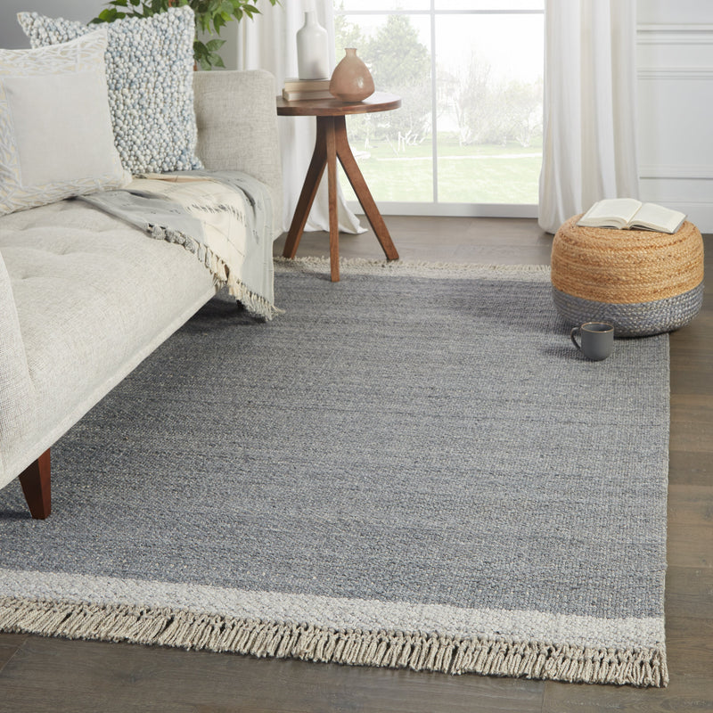 Sunday Handmade Border Rug in Gray