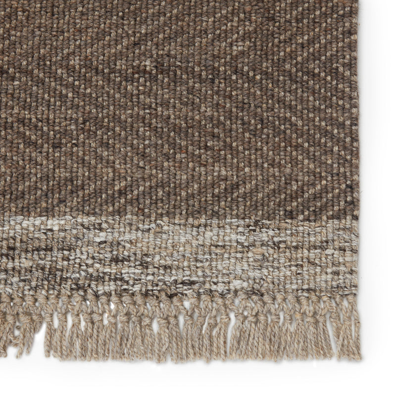 Sunday Handmade Border Rug in Light Brown & Gray