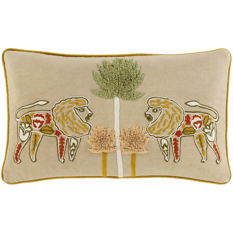 Tanzania TZN-004 Woven Lumbar Pillow in Tan by Surya